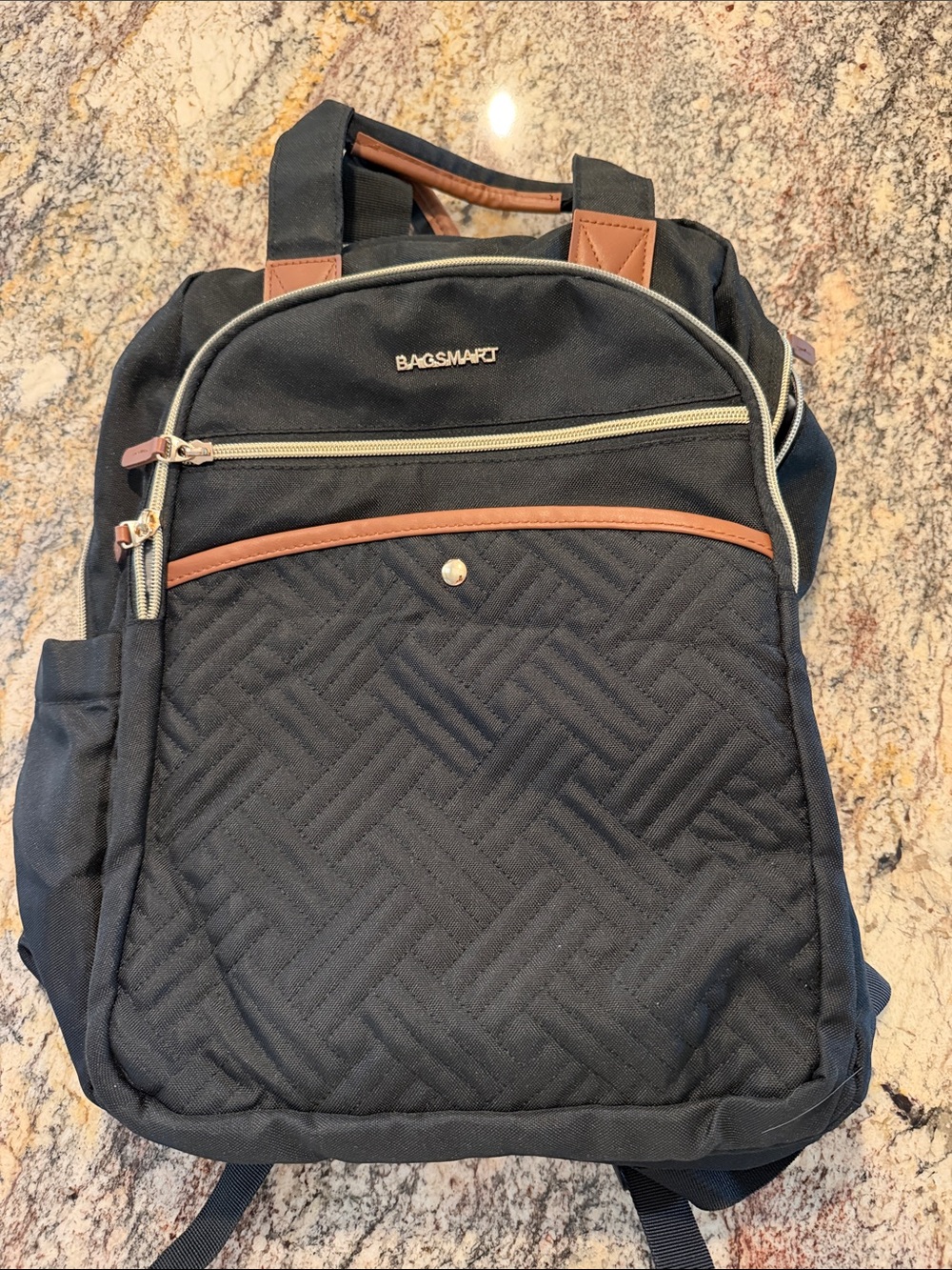 BagSmart | Quilted Black Backpack